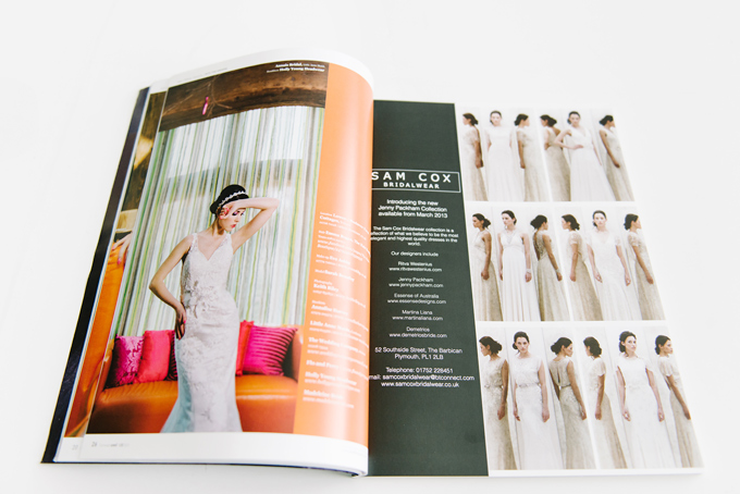 Bridal fashion editorial for Wed Magazine Cornwall