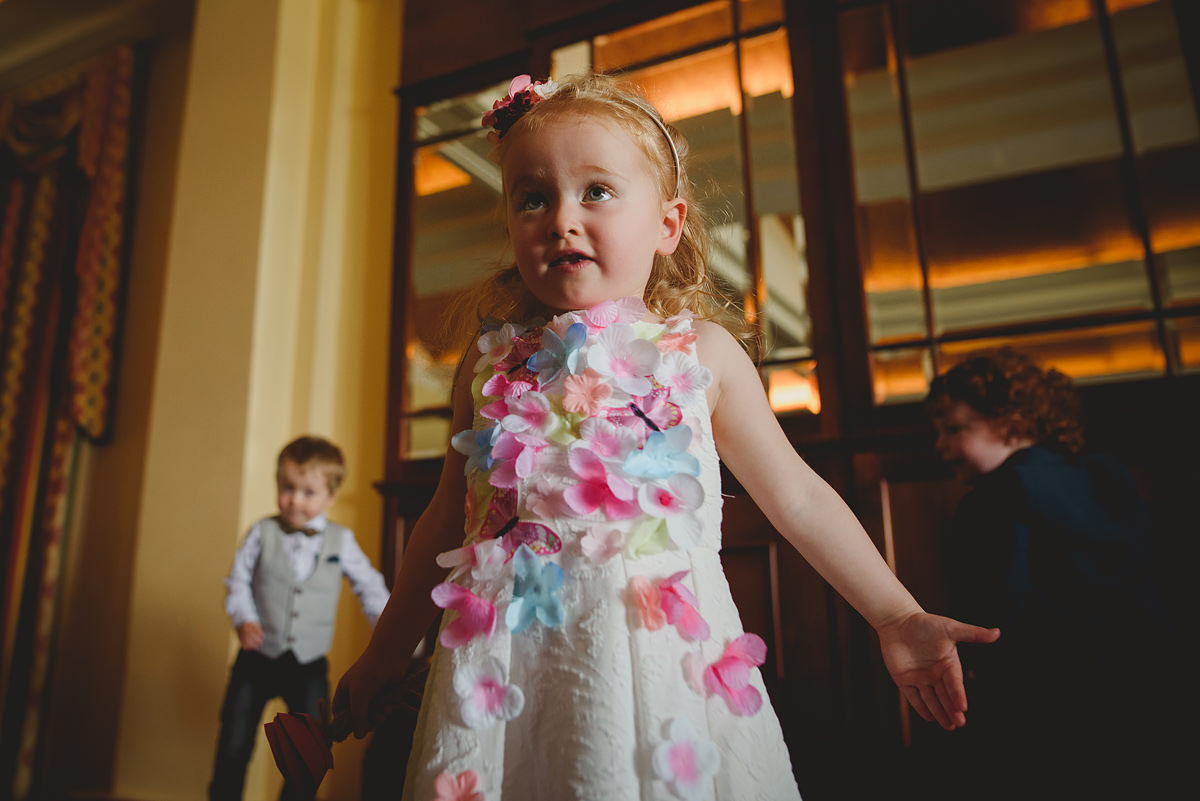 Flower girl at a Newquay wedding