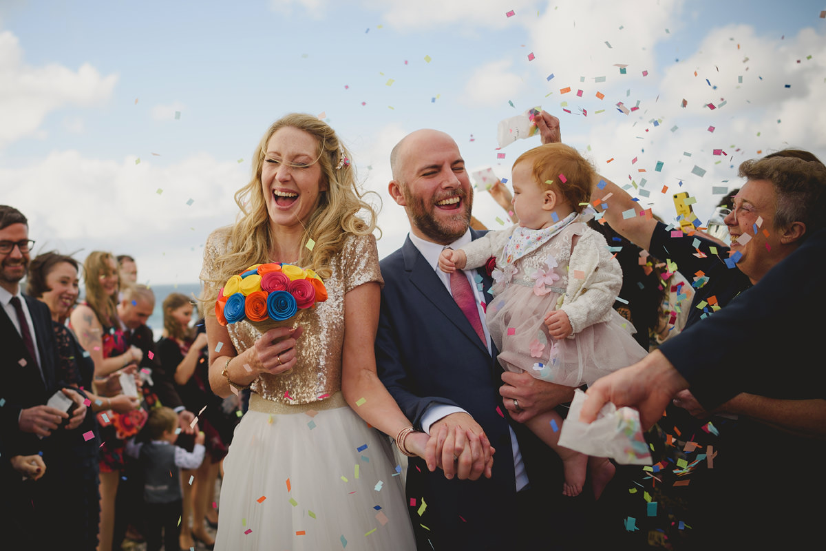 Confetti at a Headland Hotel wedding