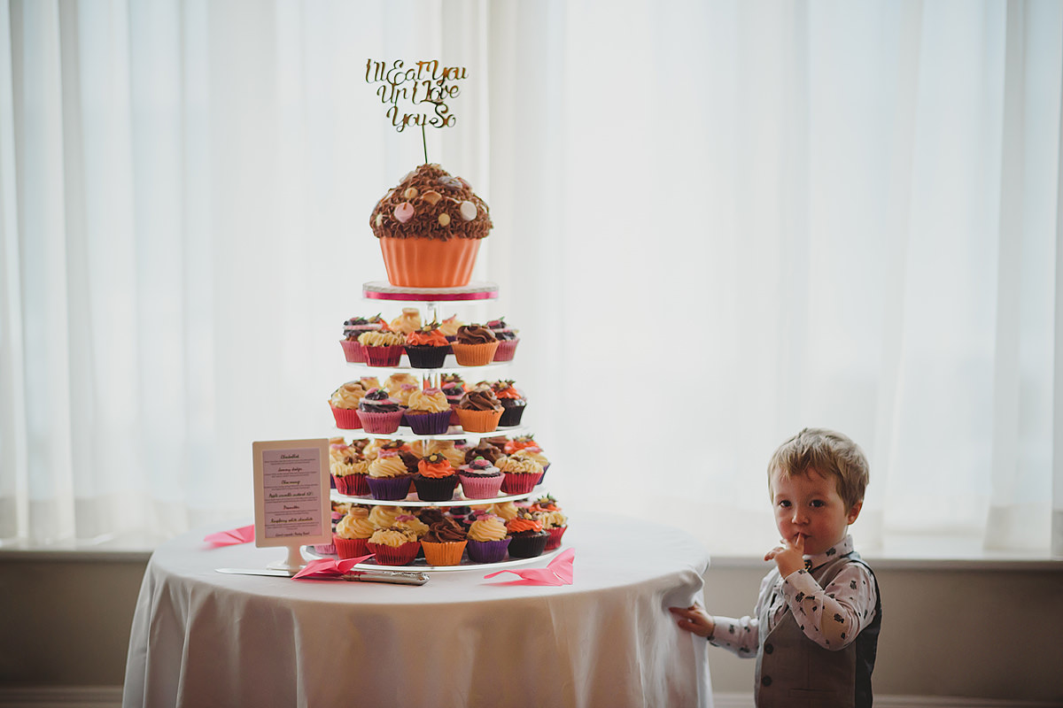 Rainbow cupcakes wedding cake